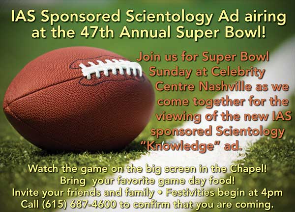 Super Sunday Funnies Live Blogging Scientology S Super Bowl Ad The Underground Bunker