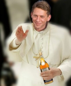 This Photoshopped image of Scientology leader David Miscavige as Pope was created by the smart-asses over at Anonymous. We think it's blasphemous. Which is why it's so darn funny.