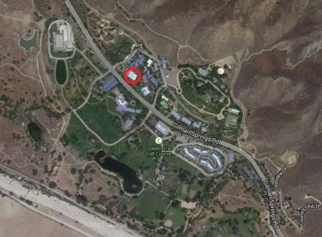 Scientology's International Base -- also known as "Gold" -- near Hemet, California. The location of "The Hole" (2004-2009) is circled.