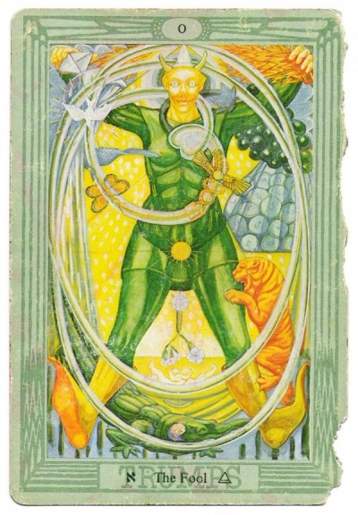 "The Fool" card from Crowley's Tarot Deck -- note the alligator