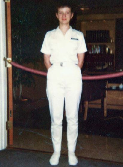 Laura, about 14, in uniform
