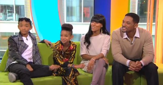 Jaden, Willow, Jada Pinkett Smith, and Will Smith, from a 2010 BBC appearance